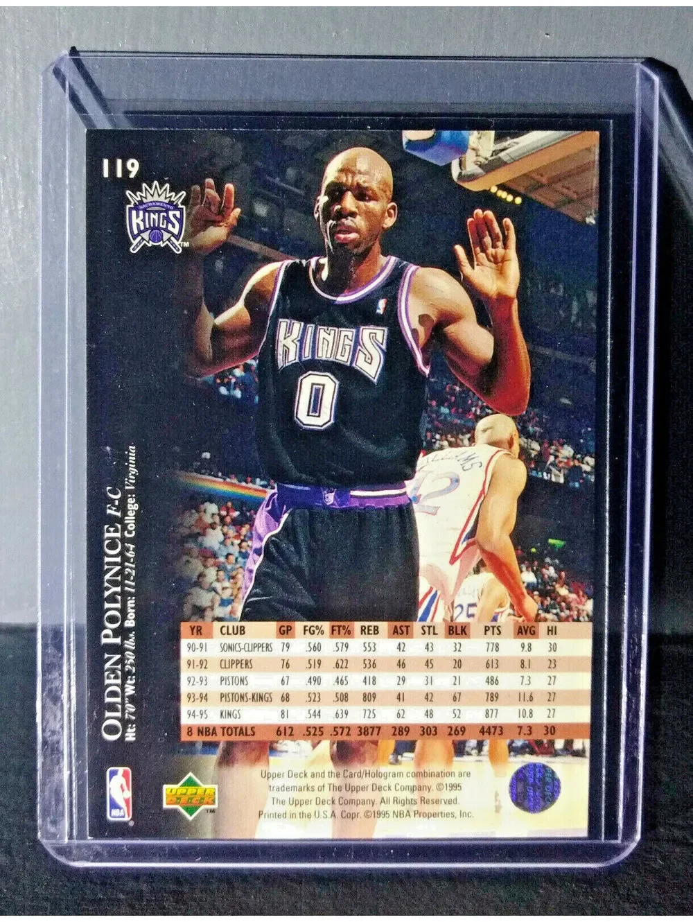 1995-96 Upper Deck Olden Polynice #119 Basketball Card